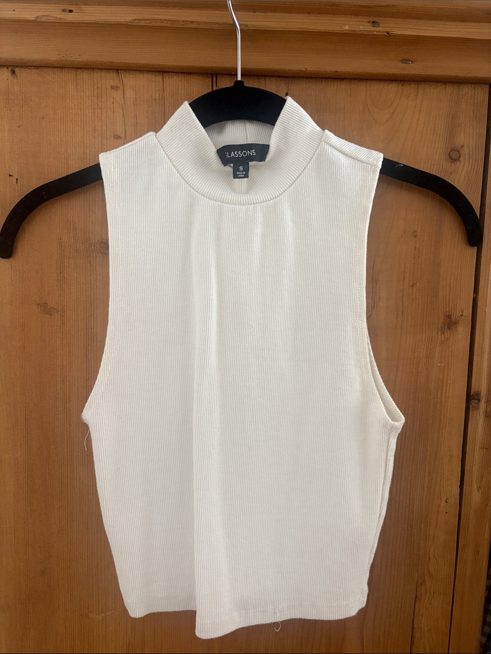 Glassons Cream Ribbed Mock Neck Sleeveless Tank
